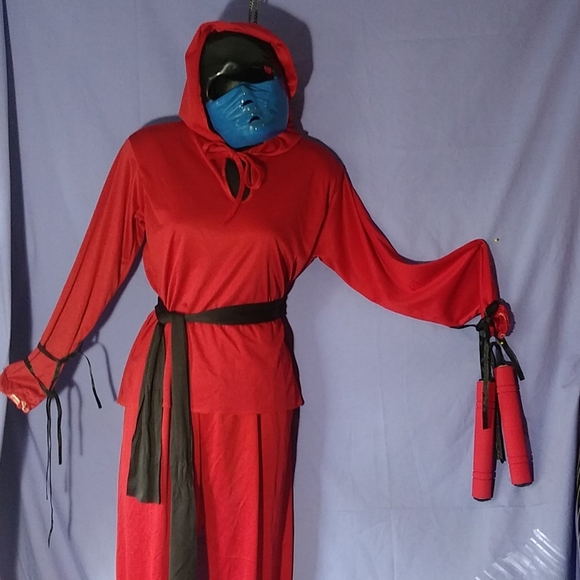 Ninja costume with mask and foam num chucks sz. Lg - Picture 1 of 16
